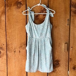 Super cute mini dress baby blue, grey and white